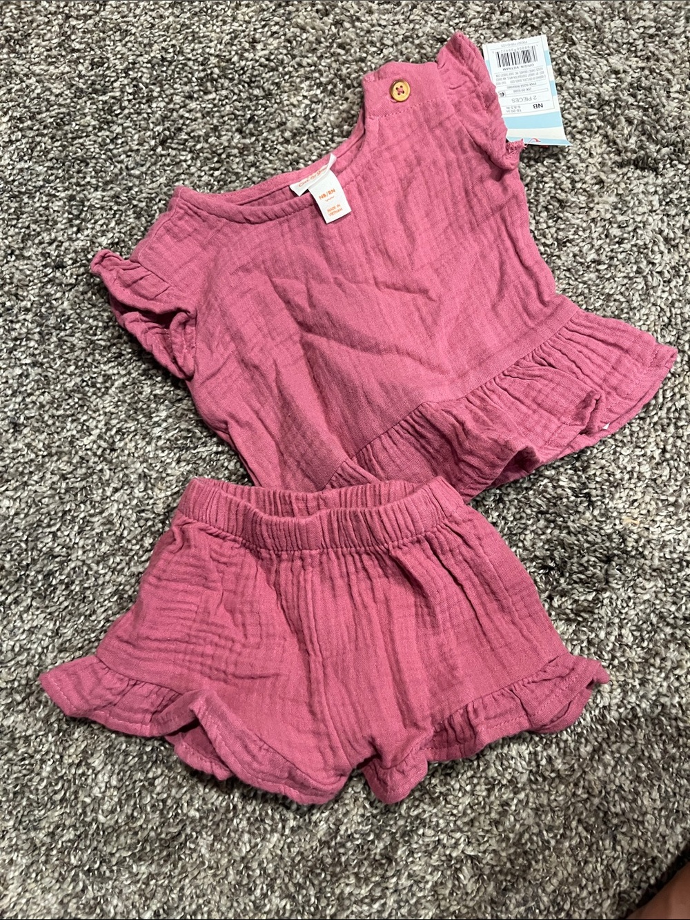 Cat & Jack Mauve Pink Ruffle Top and Shorts Set